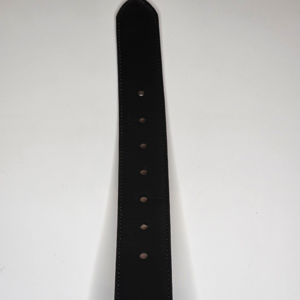 Tommy Bahama Mens 38 Leather Reversible Belt Brown Black Silver Buckle - Picture 8 of 9